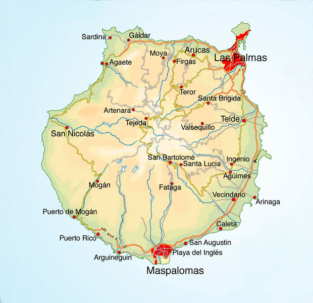 Gran Canaria kaart | Gran Canaria Stranden